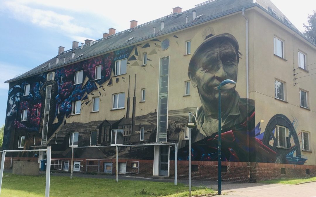 Graffiti-Kunstwerk in Oelsnitz